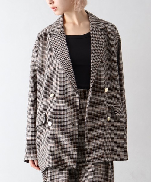 su.do チェック柄オーバージャケット SpRay（スプレイ） ジャケット テーラードジャケット チェックW