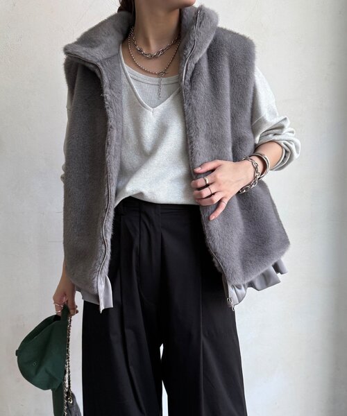 DOUDOU ジレ DouDou ベスト ジレ ダブルメッシュジレ レディース : ZOZOTOWN