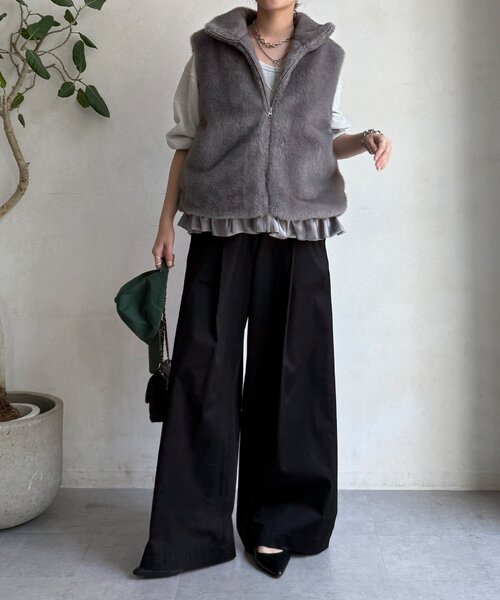 DouDou（ドゥドゥ） ベスト ジレ 「WEB限定」エコミンクファーベスト