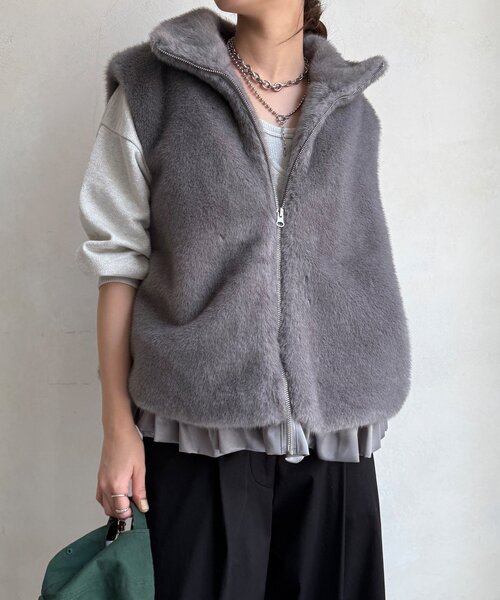 DouDou ベスト ジレ 「WEB限定」エコミンクファーベスト レディース