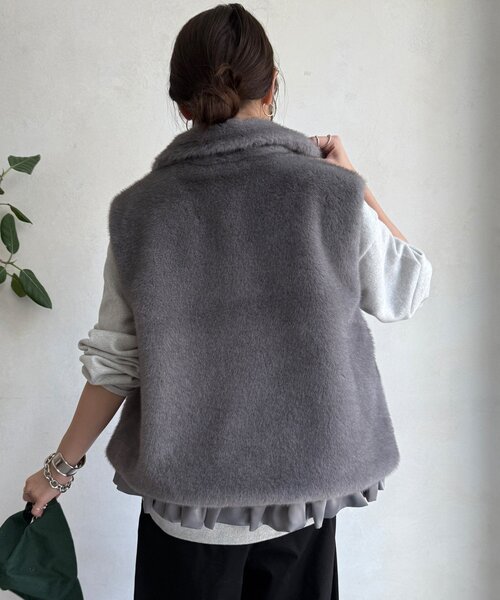 DouDou（ドゥドゥ） ベスト ジレ 「WEB限定」エコミンクファーベスト