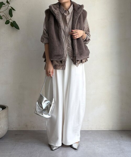 美品 シェアードミンク レオパード柄 ベスト ジレ レディース リアルファー TICCA ティッカ ミンク/レオパード ファー ベスト tbea-061-071-kr