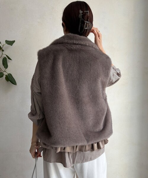 DouDou ベスト ジレ 「WEB限定」エコミンクファーベスト レディース