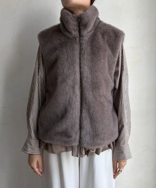 DouDou ベスト ジレ 「WEB限定」エコミンクファーベスト レディース