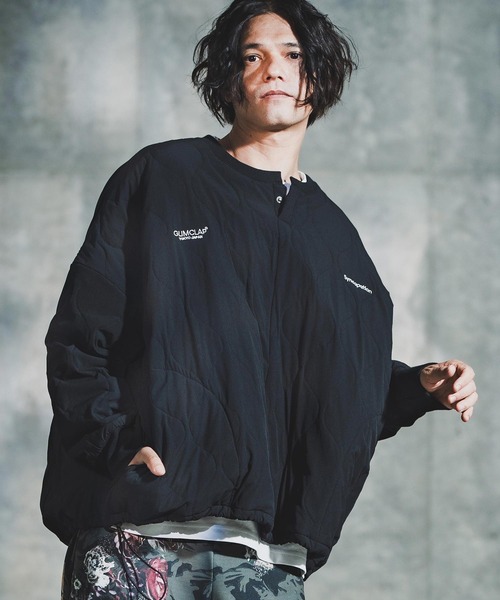 GLIMCLAP mlt5414-Wave Quilted Ripstop Pullover ウェーブキルトプル