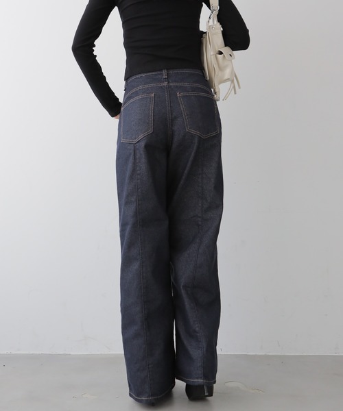 NANAHACHI ジーンズ デニム デニムパンツ ノンウォッシュ ワイドデニム