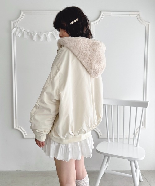 Loueme ブルゾン アウター 「リバーシブル」フェイクファーフーディ