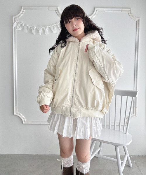 Loueme ブルゾン アウター 「リバーシブル」フェイクファーフーディ