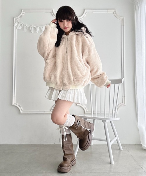 Loueme ブルゾン アウター 「リバーシブル」フェイクファーフーディ