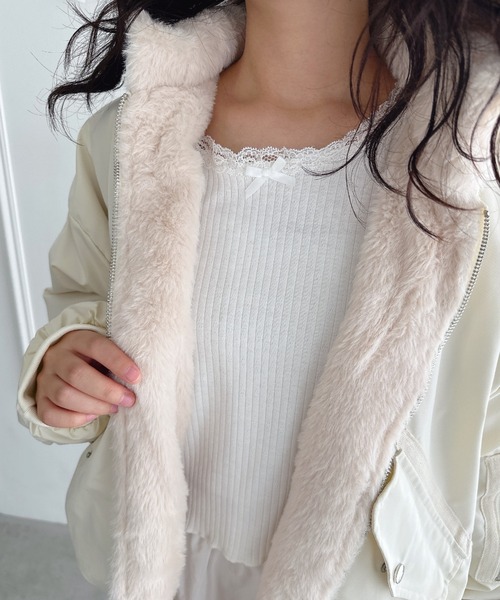 Loueme ブルゾン アウター 「リバーシブル」フェイクファーフーディ