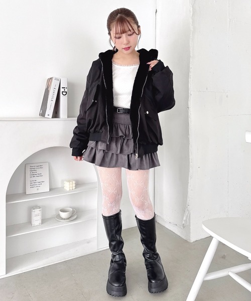 Loueme ブルゾン アウター 「リバーシブル」フェイクファーフーディ