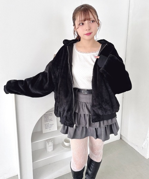 Loueme ブルゾン アウター 「リバーシブル」フェイクファーフーディ