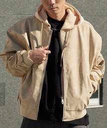 Theater code ma1 ma-1 Layered-Style Hooded Leather Jacket