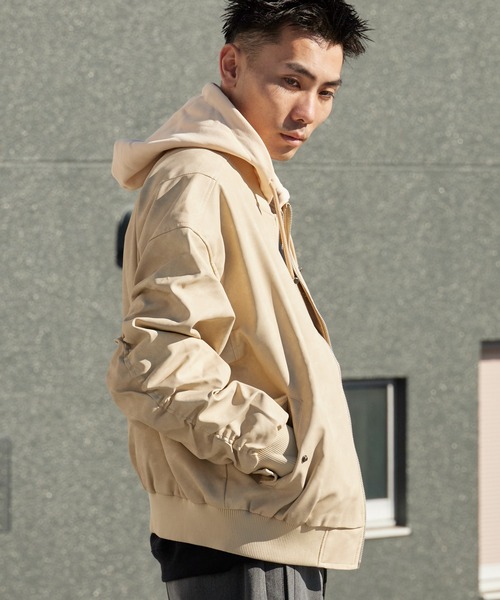 Theater code ma1 ma-1 Layered-Style Hooded Leather Jacket