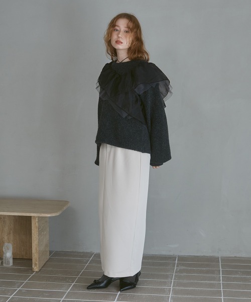 BAB(バブ) ニット セーター アシンメトリーフリルニットトップス BAB(バブ) ニット セーター アシンメトリーフリルニットトップス