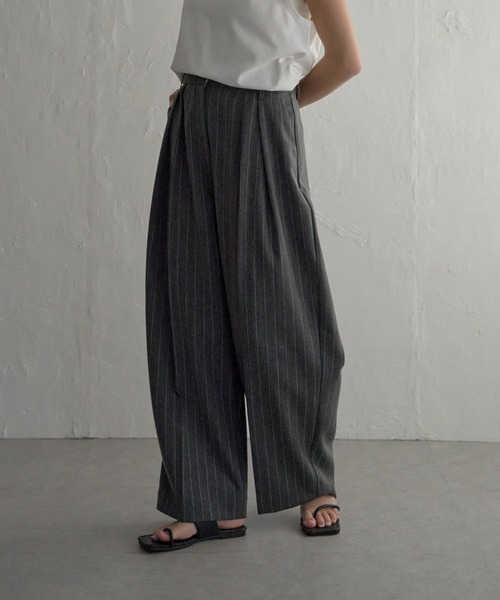 notch. パンツ 「notch. by KASUMI」 ストライプトラウザーパンツ