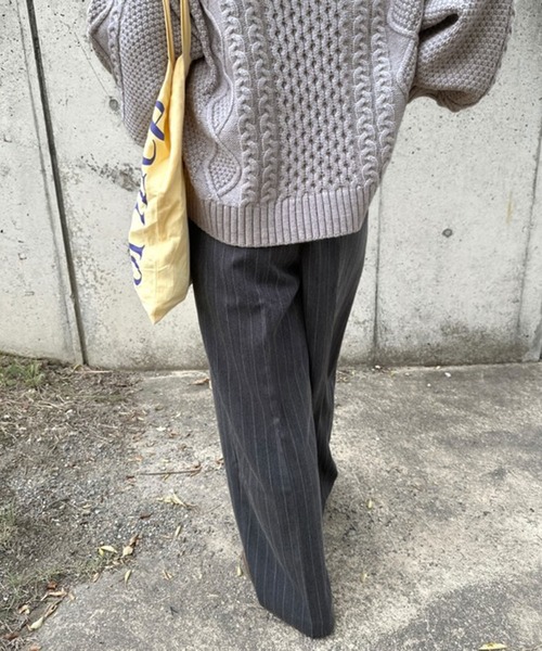 notch. パンツ 「notch. by KASUMI」 ストライプトラウザーパンツ