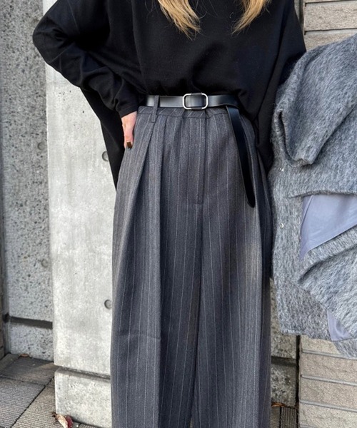 notch. パンツ 「notch. by KASUMI」 ストライプトラウザーパンツ