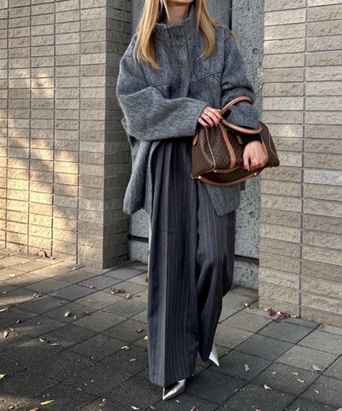 notch. パンツ 「notch. by KASUMI」 ストライプトラウザーパンツ