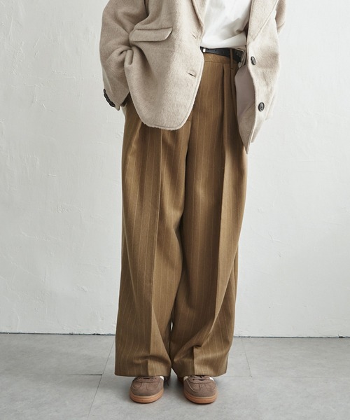 notch. パンツ 「notch. by KASUMI」 ストライプトラウザーパンツ