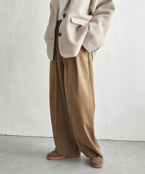 notch. パンツ 「notch. by KASUMI」 ストライプトラウザーパンツ