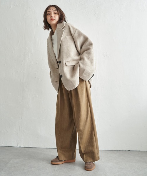 notch. パンツ 「notch. by KASUMI」 ストライプトラウザーパンツ