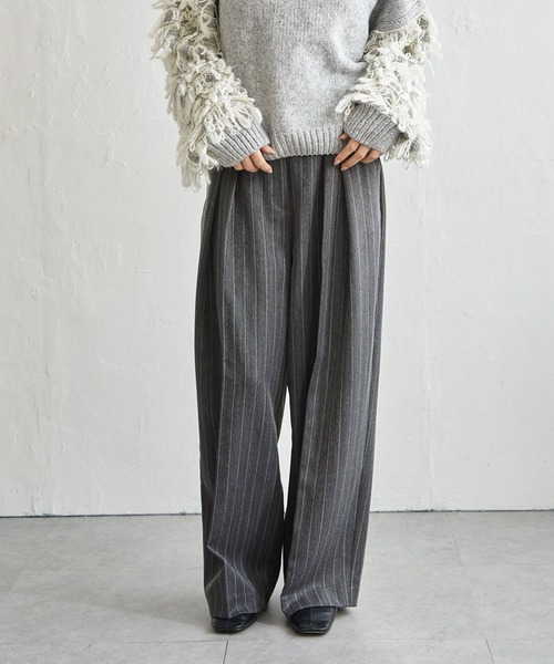 notch. パンツ 「notch. by KASUMI」 ストライプトラウザーパンツ