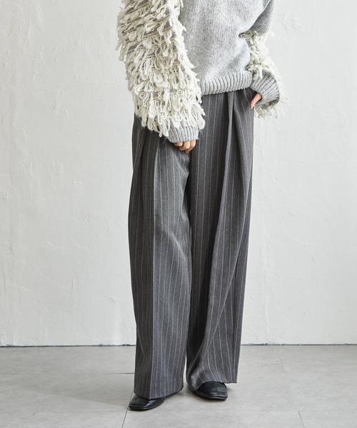 notch. パンツ 「notch. by KASUMI」 ストライプトラウザーパンツ