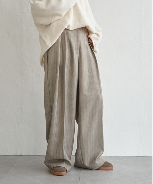 notch. パンツ 「notch. by KASUMI」 ストライプトラウザーパンツ