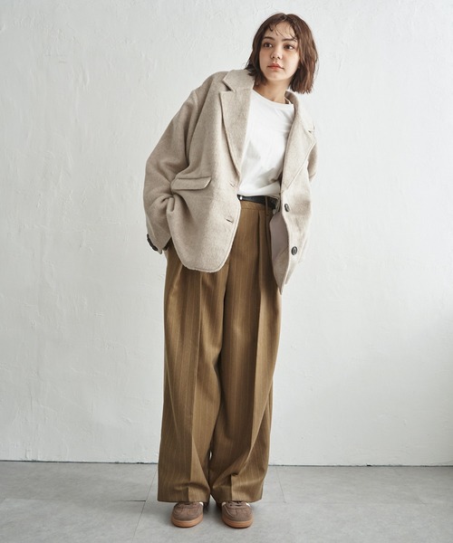 ナイスネス 美品 ストライプ トラウザー パンツ スラックス notch. スラックス パンツ 「 notch. by KASUMI 」 ストライプ