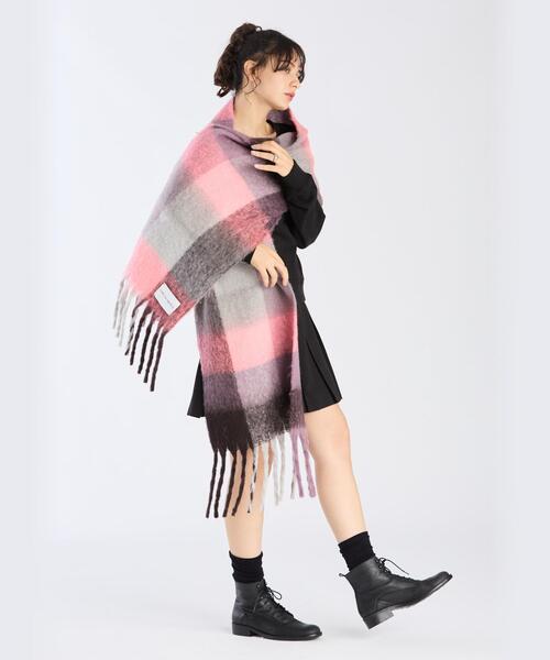 To b. by agnes マフラー ストール ブロックチェック レディース