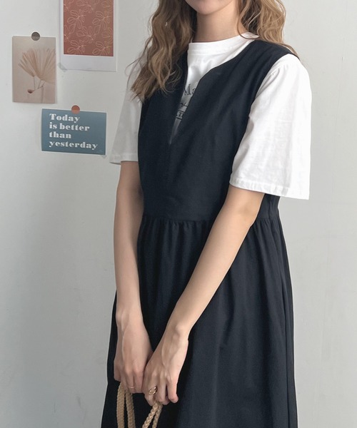 「Futier land」 ノースリーブワンピース FREE ネイビー レディース_画像6