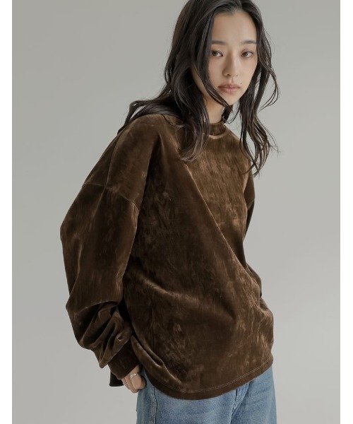 Re:EDIT（リエディ） tシャツ シアーフロッキーベロアプルオーバー