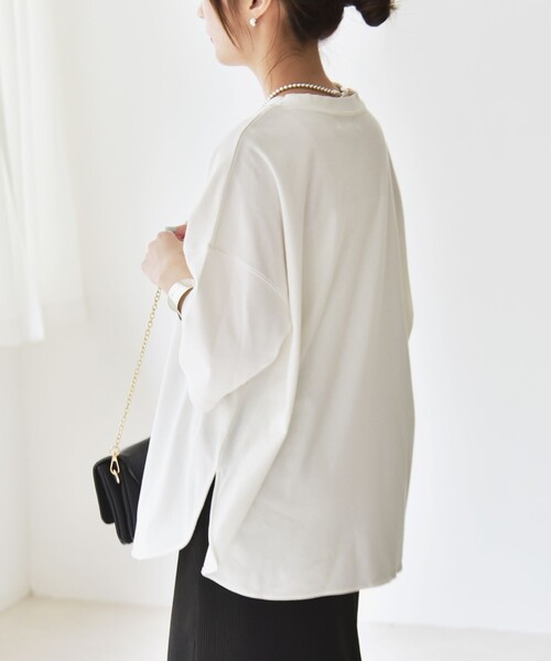 「quaranciel」 半袖Tシャツ ONE SIZE チャコールグレー レディース_画像9