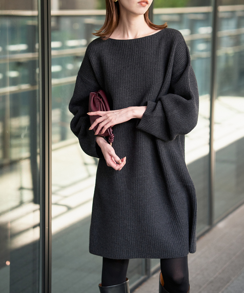 【SLOBE IENA】クリーニング済ファインウールニットミニワンピース SLOBE IENA（スローブイエナ） ワンピース 「WEB限定/追加」ファイン