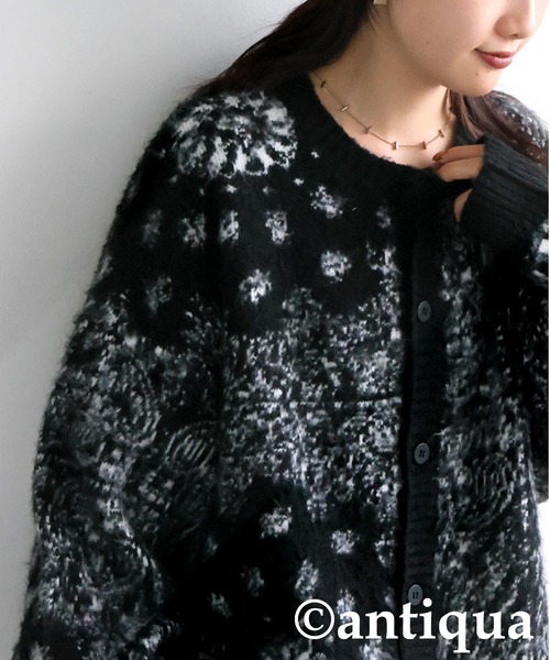 antiqua（アンティカ） ニット セーター ペイズリー柄 カーディガン