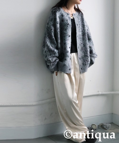 antiqua（アンティカ） ニット セーター ペイズリー柄 カーディガン