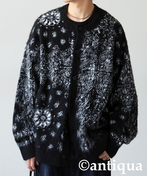 antiqua（アンティカ） ニット セーター ペイズリー柄 カーディガン