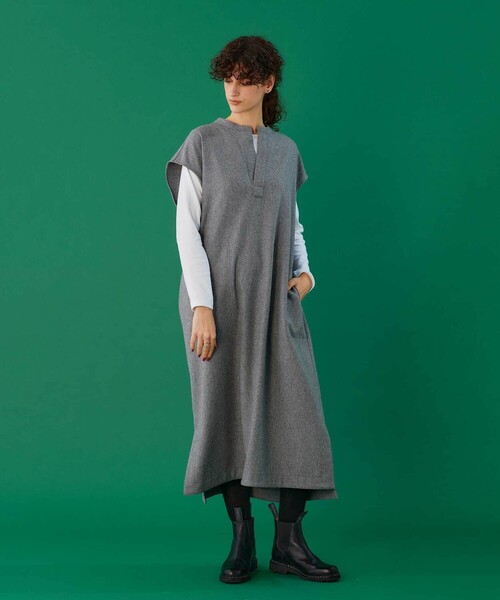 LE GLAZIK（ルグラジック） ノースリーブワンピース 36 ネイビー