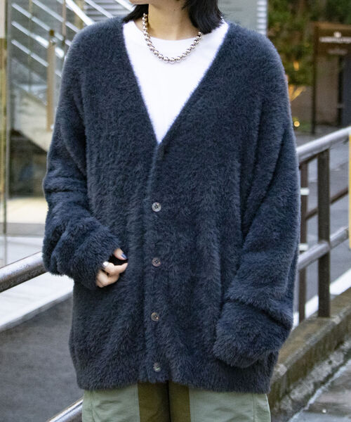 「GLOSTER」 カーディガン L イエロー メンズ_画像2