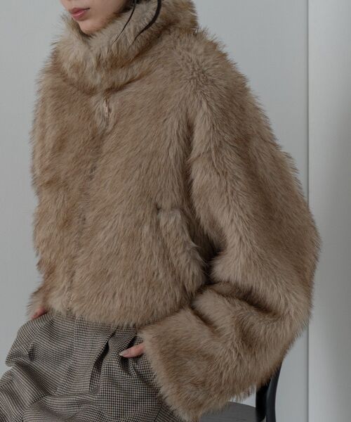 INDIVI GALLEST ブルゾン アウター 「再入荷」フェイクファーブルゾン