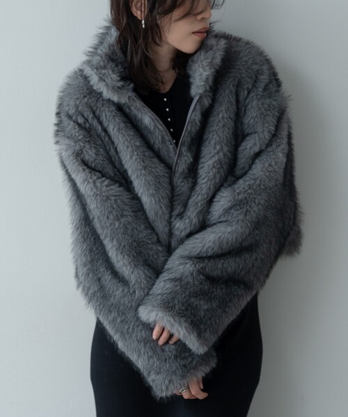 INDIVI GALLEST ブルゾン アウター 「再入荷」フェイクファーブルゾン