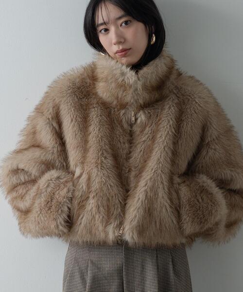 INDIVI GALLEST ブルゾン アウター 「再入荷」フェイクファーブルゾン