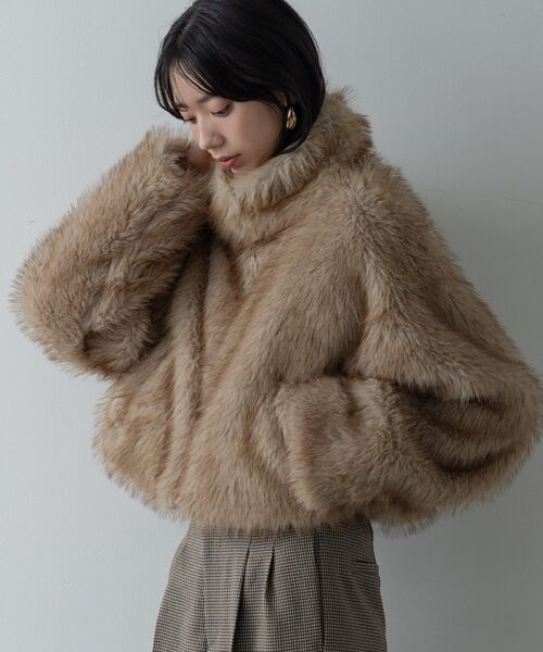 INDIVI GALLEST ブルゾン アウター 「再入荷」フェイクファーブルゾン