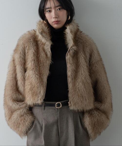 INDIVI GALLEST ブルゾン アウター 「再入荷」フェイクファーブルゾン