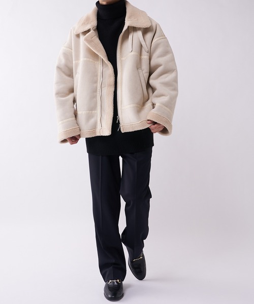 「Lui's」 「neucon」ブルゾン 1 アイボリー メンズ_画像6