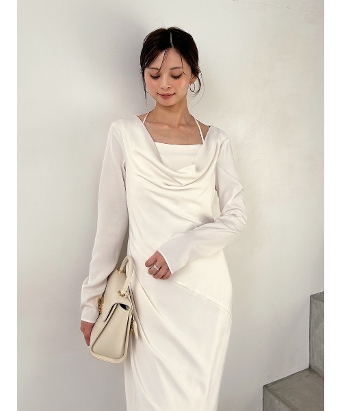 SNIDEL（スナイデル） ワンピース ドレープバックサテンロング