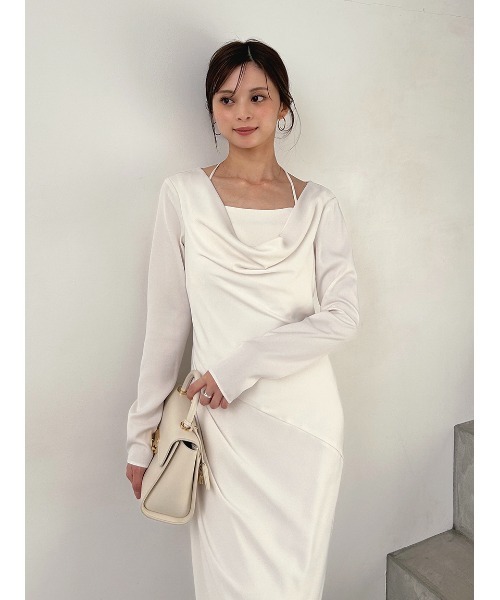 SNIDEL（スナイデル） ワンピース ドレープバックサテンロング