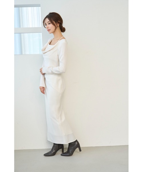 SNIDEL（スナイデル） ワンピース ドレープバックサテンロング