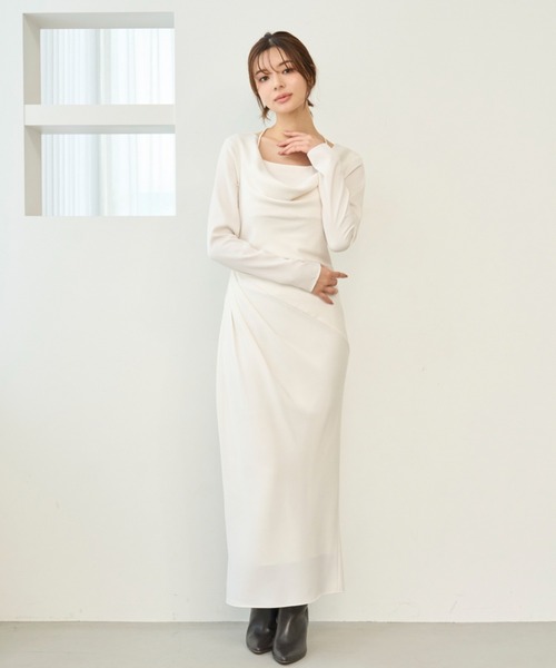 SNIDEL（スナイデル） ワンピース ドレープバックサテンロング